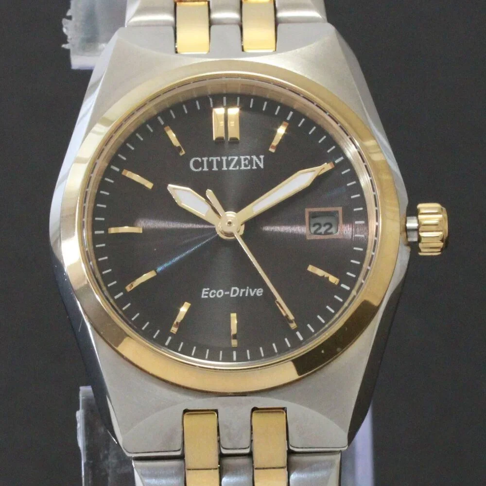 Citizen Eco Drive Ladies Corso Two Tone Black Dial 28mm